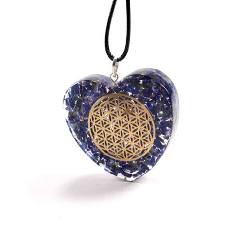 Orgonite Heart Pendant with the Flower of Life - Image 11