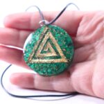Orgonite Pendant with Malachite and Interlocking Triangles