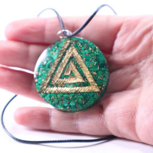 Orgonite Pendant with Malachite and Interlocking Triangles - Image 7