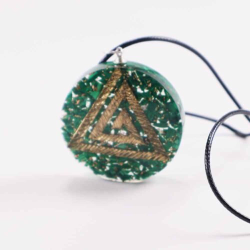 Orgonite Pendant with Malachite and Interlocking Triangles - Image 6