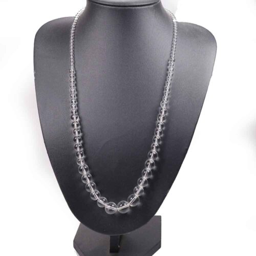 Clear Quartz, Natural Stone Necklace, Graduated Beads from 12 to 4 mm. - Image 2