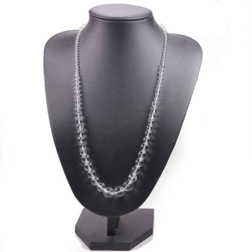 Clear Quartz, Natural Stone Necklace, Graduated Beads from 12 to 4 mm. - Image 4