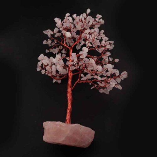 Tree of Love with Rose Quartz on a Solid Natural Stone Base - Image 2