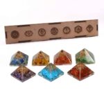 Mini Orgonite Pyramids for the 7 Chakras, in a Beautiful Box