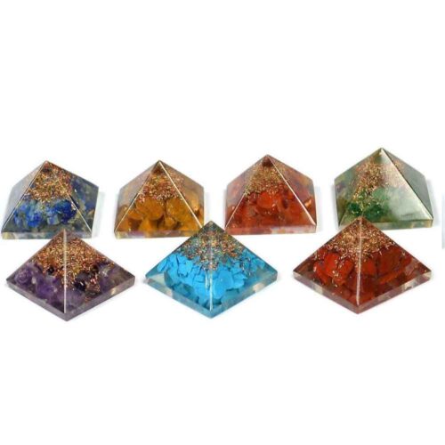 Mini Orgonite Pyramids for the 7 Chakras, in a Beautiful Box - Image 2