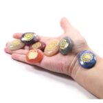 Seven Chakra Balancing Set with Oval Engraved Natural Stones - Image 5