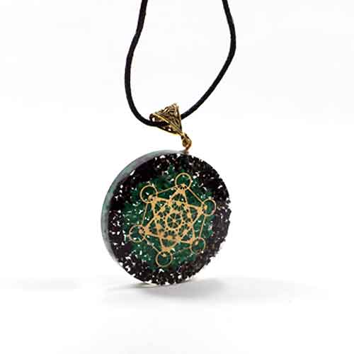 Archangel Metatron, Orgonite Pendant, Malachite, Black Tourmaline