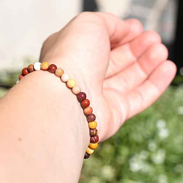 mookaite-4mm-klasA Mookaite, Natural Stone Bracelet, Class A Beads - Image 1