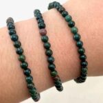 Bloodstone (Heliotrope), Class A, Natural Stone Stretch Bracelet - Image 2