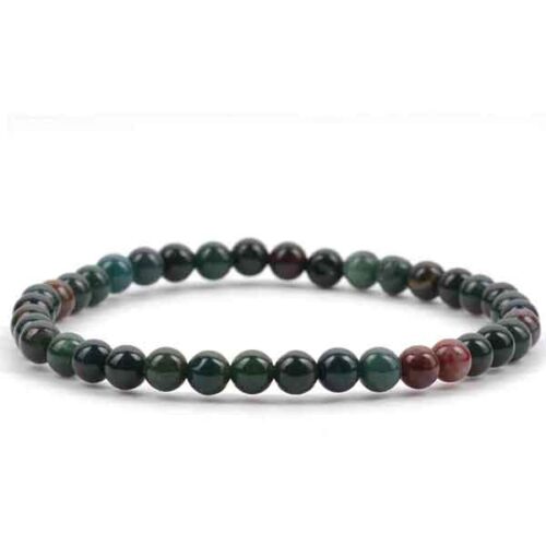 Bloodstone (Heliotrope), Class A, Natural Stone Stretch Bracelet - Image 3