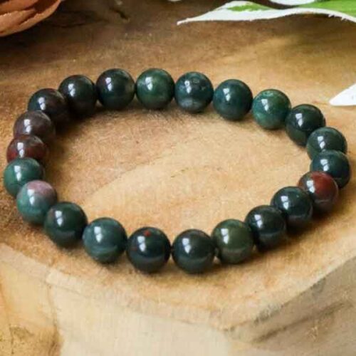 Bloodstone (Heliotrope), Class A, Natural Stone Stretch Bracelet - Image 6
