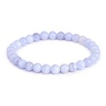 Blue Lace Agate, Handmade Stretch Bracelet, Natural Stone, Class A - Image 2