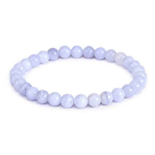 Blue Lace Agate, Handmade Stretch Bracelet, Natural Stone, Class A - Image 2