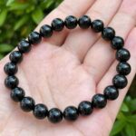 Black Obsidian, Class A, Natural Stone Stretch Bracelet - Image 2