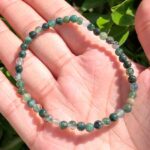 Moss Agate, Stretch Bracelet, Natural Stone, Class A - Image 3