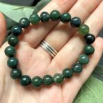 Moss Agate, Stretch Bracelet, Natural Stone, Class A - Image 5