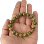 Unakite, Class A, Natural Stone, Handmade Stretch Bracelet - Image 2