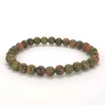 Unakite, Class A, Natural Stone, Handmade Stretch Bracelet - Image 4