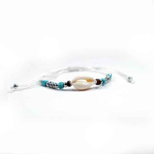 Shells with a Turquoise-Colored Bead, Modern Anklet or Wrist Bracelets - Image 5