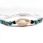 Shells with a Turquoise-Colored Bead, Modern Anklet or Wrist Bracelets - Image 2