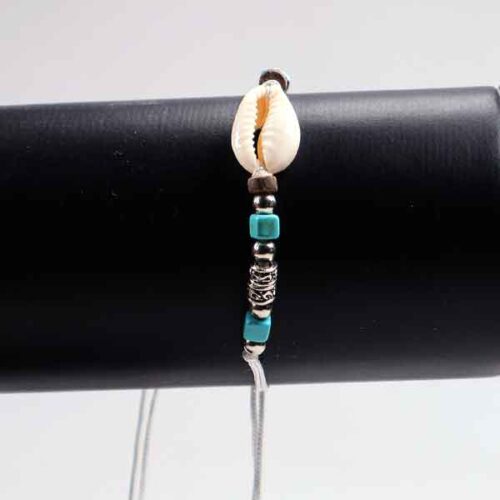 Shells with a Turquoise-Colored Bead, Modern Anklet or Wrist Bracelets - Image 4