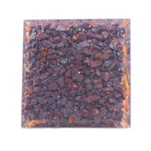 Triple Protection - Orgonite Pyramid with Black Tourmaline, Tiger’s Eye and Garnet - Image 6
