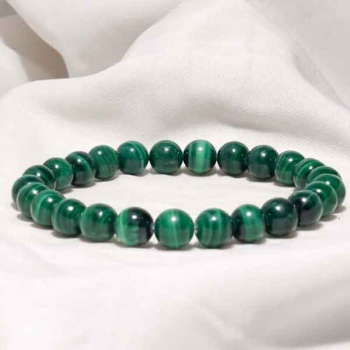 Malachite, Class A, Handmade Natural Stone Bracelet - Image 3