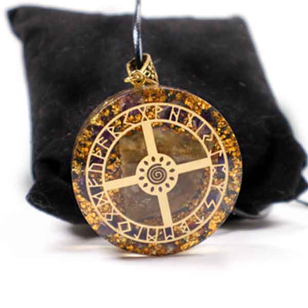 runi-medalion12 Orgonite Pendant with Runic Symbols - Image 1