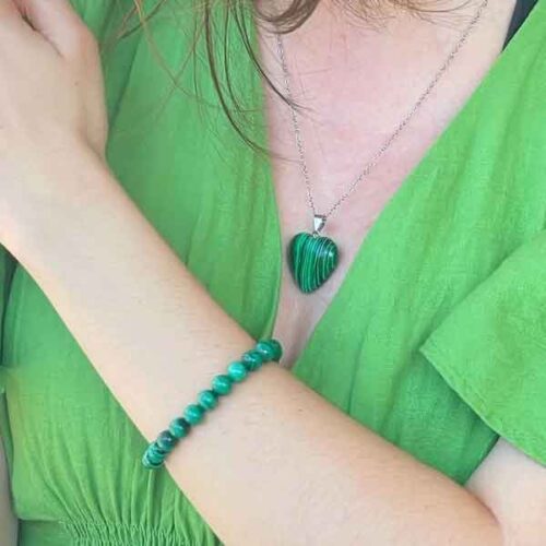 Malachite (Synthetic), Heart Pendant - Image 2