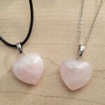 Rose Quartz, pendant, natural stone, heart shape
