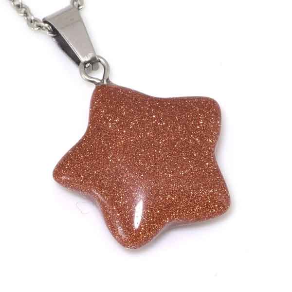 zvezdichka-piasuchen-avanturine Yellow Goldstone, star pendant - Image 1