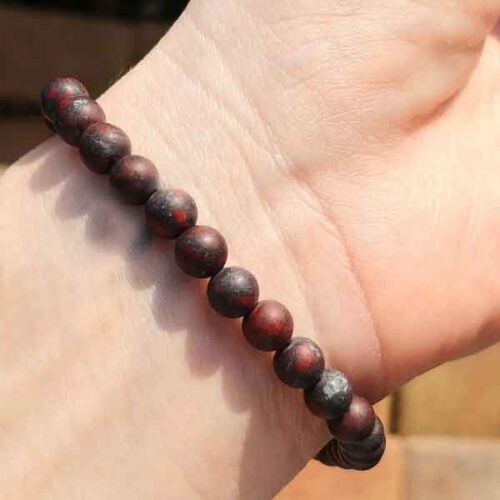 Matte Dark Heliotrope (Bloodstone) Bracelet - Image 2