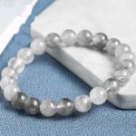 Grey Quartz, handmade natural stone bracelet