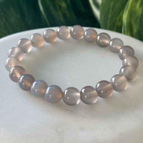 Grey Quartz, handmade natural stone bracelet - Image 3