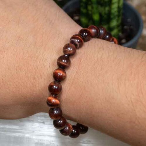 Red Tiger’s Eye, handmade natural stone bracelet - Image 2