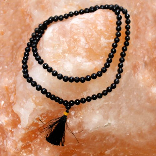 Mala Prayer Beads with 108 Beads, Black Tourmaline, 8 mm Beads - Image 2