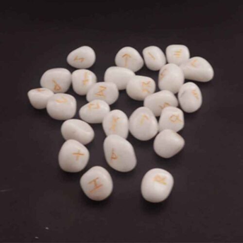 Intuition and Self-Knowledge Set, Luxury White Agate Runes with Booklet and Wooden Box - Image 5