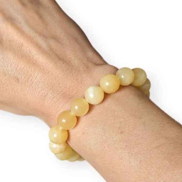 Yellow Calcite, Natural Stone Bracelet, Class A Beads