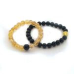 Light and Protection – Bracelet Set with Citrine and Matte Black Onyx - Image 4