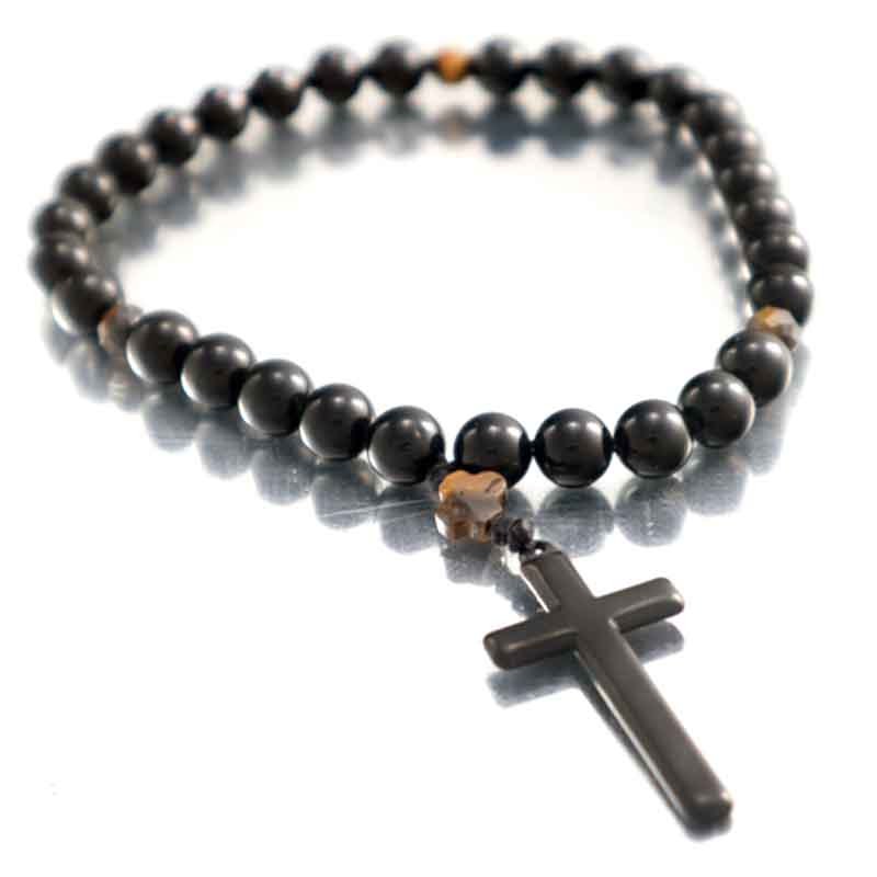 “Divine Path” Prayer Beads – Black Tourmaline and Tiger’s Eye