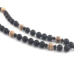 Prayer Beads, “Guardian of Silence”, Matte Onyx, Picture Jasper, 12 mm - Image 2