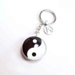 Yin and Yang – Keychain with Personalized Letter, Stainless Steel - Image 4