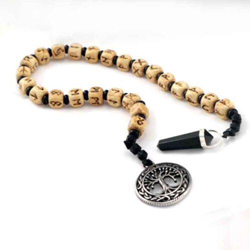Handmade Prayer Beads with Runes, Wood and Black Tourmaline – Symbol of Strength, Protection and Ancient Wisdom - Image 6