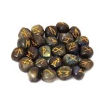 Luxury Labradorite Rune Set with Booklet, in a Beautiful Wooden Box - Image 2