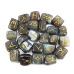 Luxury Labradorite Rune Set with Booklet, in a Beautiful Wooden Box - Image 3
