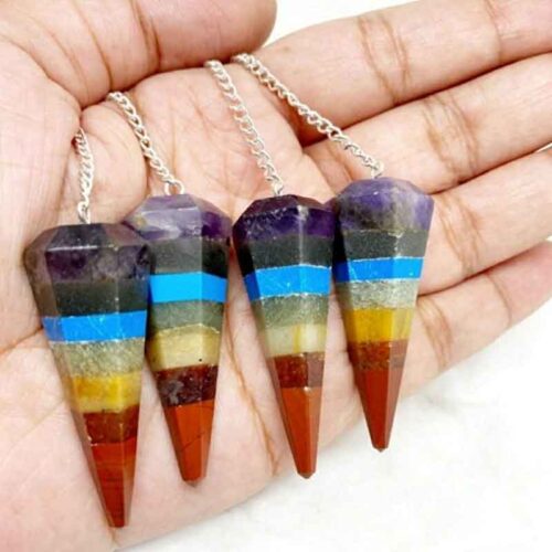 Seven Chakras Pendulum – Natural Stones, Class A - Image 2