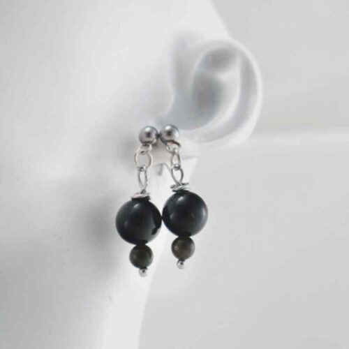 Mystical Protection with Obsidian – Set – Bracelet, Earrings and Necklace (Class A) - Image 2