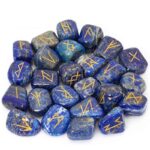Luxury Lapis Lazuli Rune Set with Booklet in a Beautiful Wooden Box - Image 3