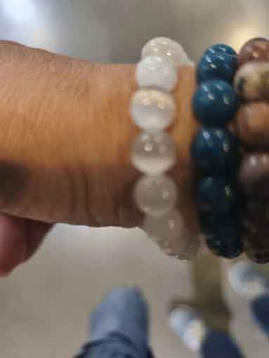 Selenite bracelet detail