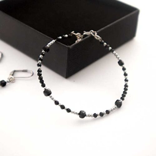 The Black Guardian – Black Tourmaline and Hematite Bracelet with Free Earrings - Image 5